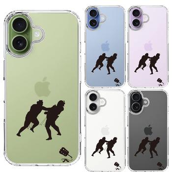 iPhone17 ケース クリア 相撲 おすもう 突き出し スマホケース 側面ソフト 背面ハード ハイブリッド 送料無料-1