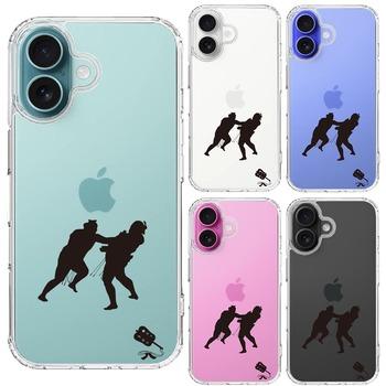 iPhone16 ケース クリア 相撲 おすもう 突き出し スマホケース 側面ソフト 背面ハード ハイブリッド 送料無料-1