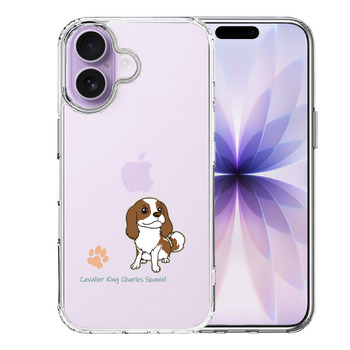 iPhone17 ケース クリア キャバリア キング チャールズ スパニエル スマホケース 側面ソフト 背面ハード ハイブリッド  送料無料-0