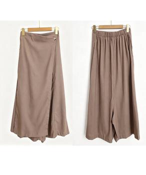 ラップパンツリネンライクワイドパンツ春夏 送料無料 即日発送-8
