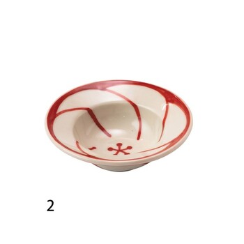 手描きリム小鉢 赤花つなぎ ねじり両面梅 3個セット 送料無料-4