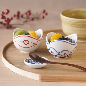 華 三ツ山 珍味 小付 紅 紺 3個セット 送料無料-8