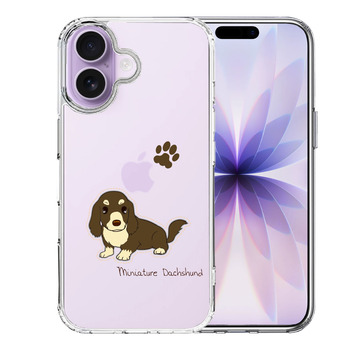 iPhone17 ケース クリア ダックスフント 1 スマホケース 側面ソフト 背面ハード ハイブリッド  送料無料-0