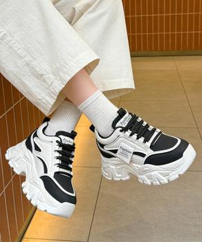 スニーカー 厚底スニーカー ダッドスニーカー 美脚 レディース ローカット レースアップくつ 送料無料 即日発送-5