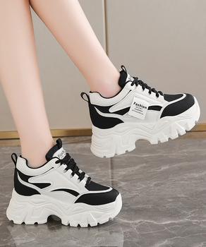 スニーカー 厚底スニーカー ダッドスニーカー 美脚 レディース ローカット レースアップくつ 送料無料 即日発送-7