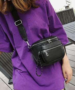 PUボディバッグ レディース 斜めがけ鞄 ブラック 送料無料 即日発送-2