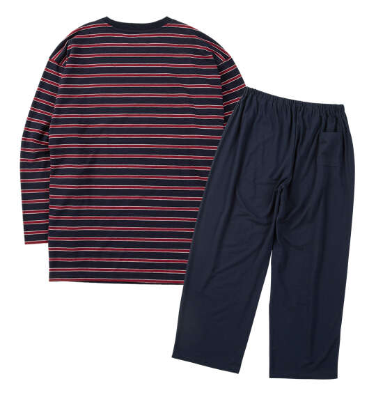 大きいサイズ marie claire homme ミニ裏毛Tシャツセット 3L 4L 5L 6L 8L ネイビー ラッピング可 送料無料 即日発送-1
