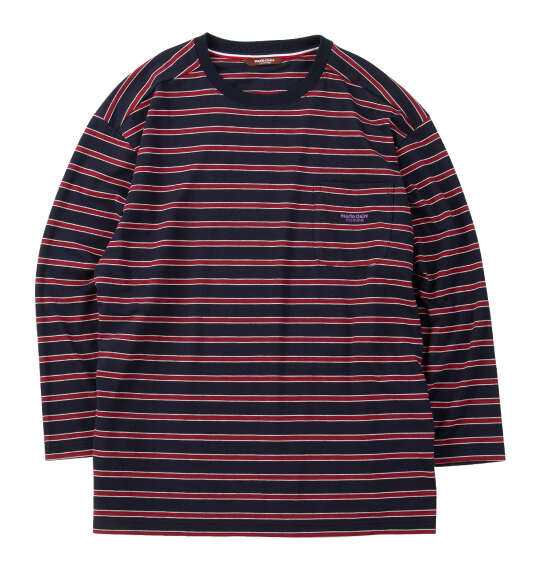 大きいサイズ marie claire homme ミニ裏毛Tシャツセット 3L 4L 5L 6L 8L ネイビー ラッピング可 送料無料 即日発送-2