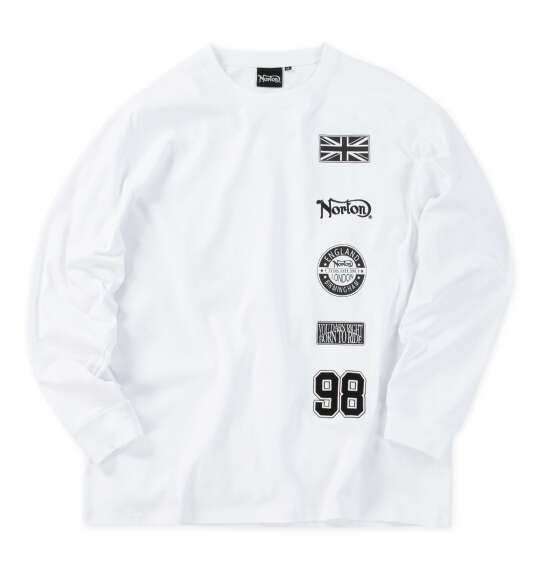 大きいサイズ Norton 天竺長袖Tシャツ 3L 4L 5L 6L ホワイト ラッピング可 送料無料 即日発送-1
