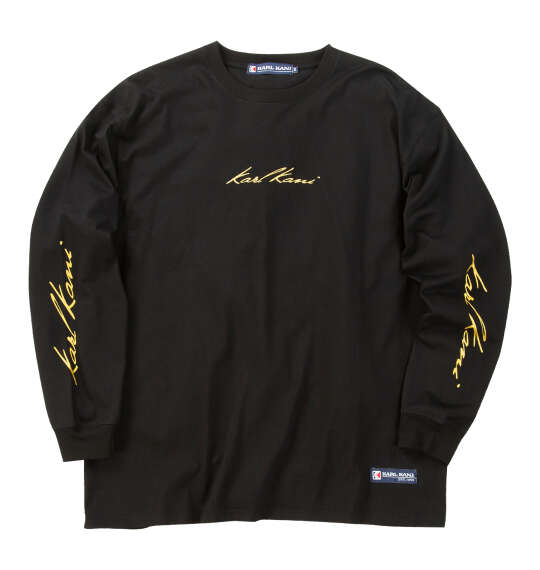 大きいサイズ KARL KANI 天竺長袖Tシャツ 3L 4L 5L 6L ブラック ラッピング可 送料無料 即日発送-1