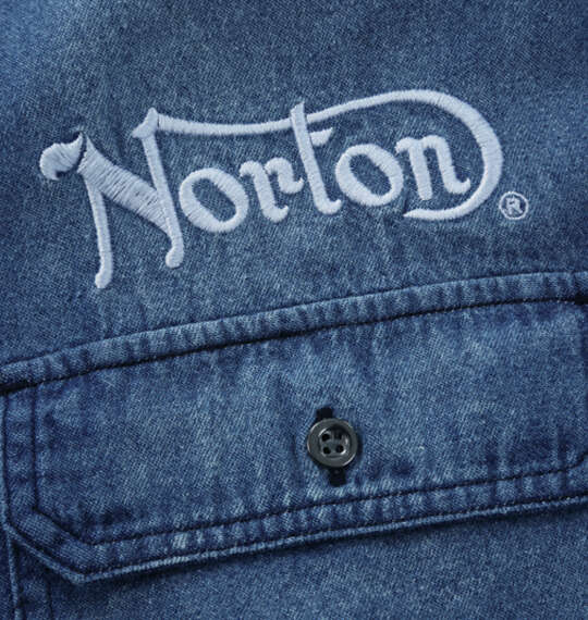 大きいサイズ Norton デニム長袖シャツ 3L 4L 5L 6L サンドネイビー ラッピング可 送料無料 即日発送-2