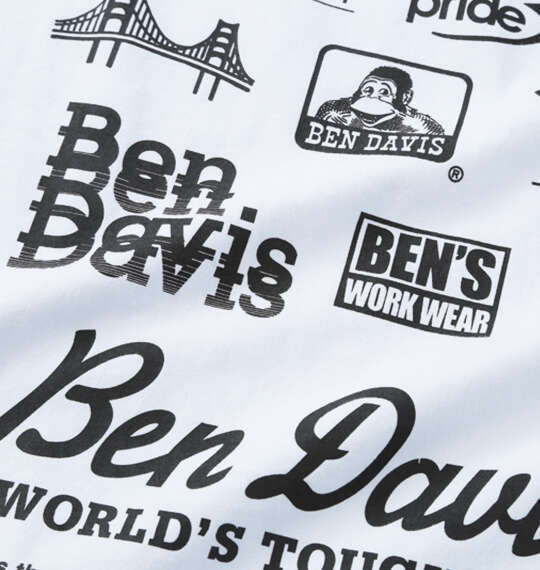 大きいサイズ BEN DAVIS グラフィック長袖Tシャツ 3L 4L 5L 6L ホワイト ラッピング可 送料無料 即日発送-4