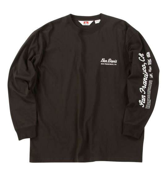 大きいサイズ BEN DAVIS グラフィック長袖Tシャツ 3L 4L 5L 6L ブラック ラッピング可 送料無料 即日発送-1
