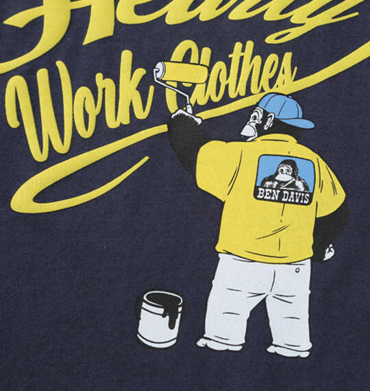 大きいサイズ BEN DAVIS ハートスクリプトロゴ長袖Tシャツ 3L 4L 5L 6L ネイビー ラッピング可 送料無料 即日発送-4