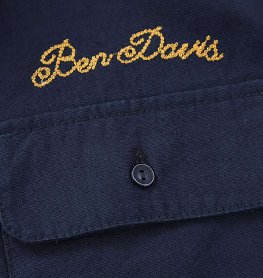 大きいサイズ BEN DAVIS 刺繍ツイルワークシャツ 3L 4L 5L 6L ネイビー　バイオウォッシュ加工を施したカジュアルシャツ。 ラッピング可 送料無料 即日発送-3