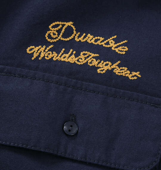 大きいサイズ BEN DAVIS 刺繍ツイルワークシャツ 3L 4L 5L 6L ネイビー　バイオウォッシュ加工を施したカジュアルシャツ。 ラッピング可 送料無料 即日発送-4