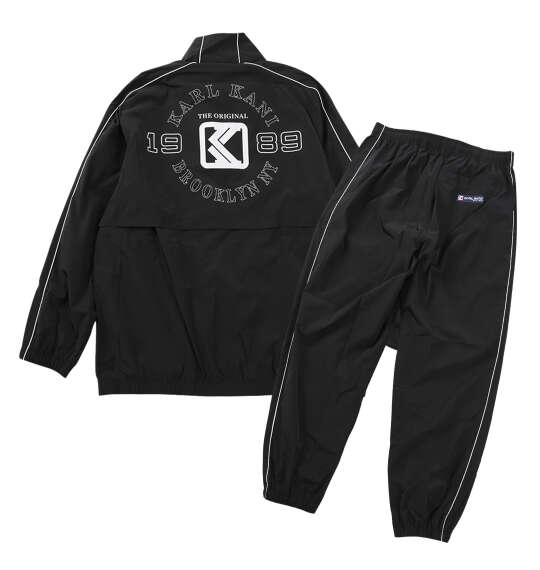大きいサイズ KARL KANI 裏メッシュブレーカーセット 3L 4L 5L 6L 8L ブラック スポーティーなデザインのブレーカーセット。 ラッピング可 送料無料 即日発送-1