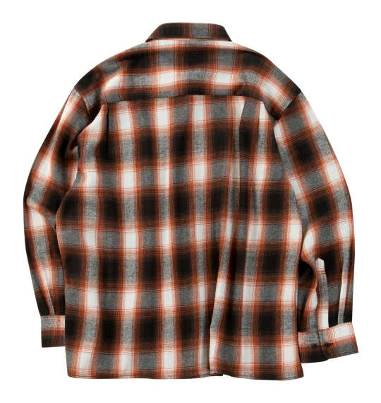 大きいサイズ OUTDOOR PRODUCTS ビエラチェック長袖シャツ 7L 8L オレンジ ラッピング可 送料無料 即日発送-1
