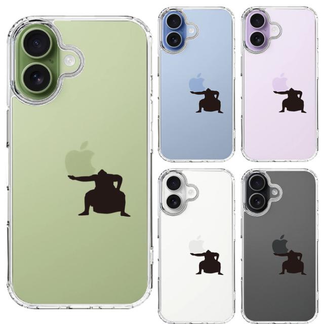 iPhone17 ケース クリア おすもうさん 土俵入り スマホケース 側面ソフト 背面ハード ハイブリッド 送料無料-1