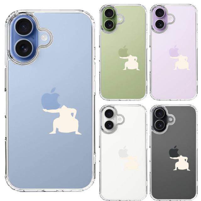 iPhone17 ケース クリア おすもうさん 土俵入り 白 スマホケース 側面ソフト 背面ハード ハイブリッド  送料無料-1