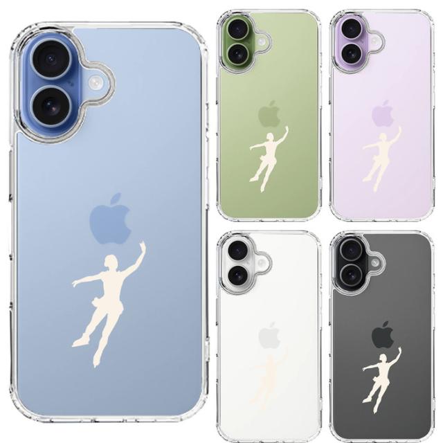 iPhone17 ケース クリア フィギアスケート 女子 ホワイト スマホケース 側面ソフト 背面ハード ハイブリッド  送料無料-1