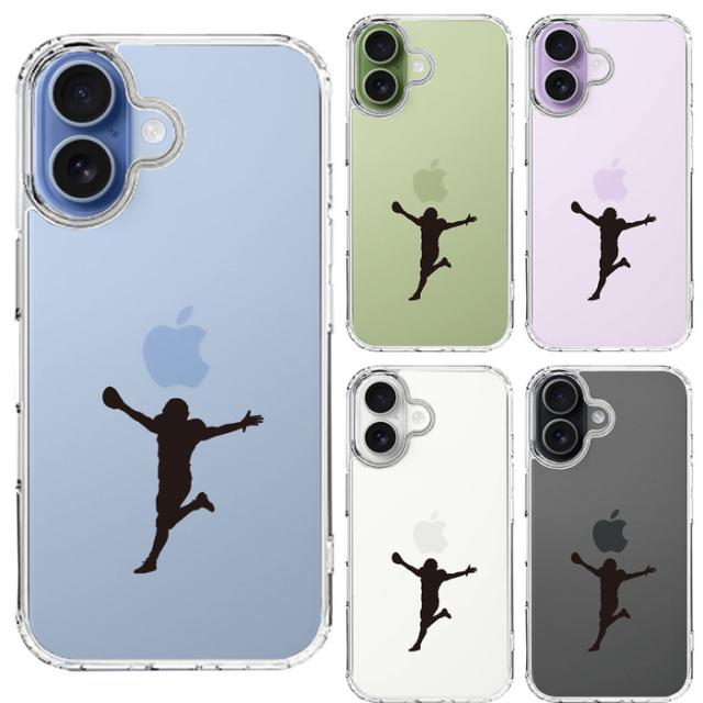 iPhone17 ケース クリア タッチダウン 歓喜 スマホケース 側面ソフト 背面ハード ハイブリッド  送料無料-1