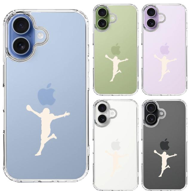 iPhone17 ケース クリア タッチダウン 歓喜 ホワイト スマホケース 側面ソフト 背面ハード ハイブリッド  送料無料-1