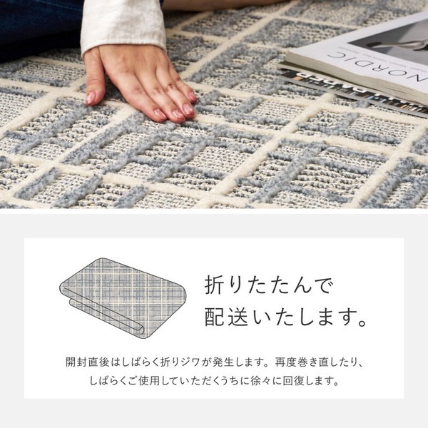 ラグ タフトラグ ツイード調 約175X230cm 洗える 防ダニ 抗菌 日本製 コルモ 2カラー 4サイズ 送料無料-12