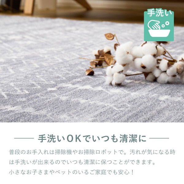 ラグ 転写プリントラグ モコラグ 約190×240cm 洗える 滑り止め ホット対応 民族柄 リシャリ 3サイズ 送料無料-3