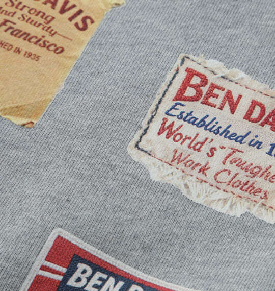 大きいサイズ BEN DAVIS ラベルロゴクルーネックスウェット 3L 4L 5L 6L ミックスグレー ラッピング可 送料無料 即日発送-3