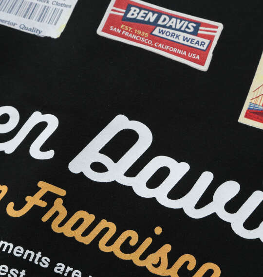 大きいサイズ BEN DAVIS ラベルロゴクルーネックスウェット 3L 4L 5L 6L ブラック ラッピング可 送料無料 即日発送-3