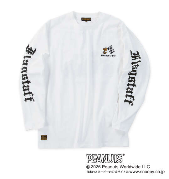 大きいサイズ FLAGSTAFF×PEANUTS スヌーピーコラボ長袖Tシャツ 3L 4L 5L 6L 8L ホワイト　バイカーズブランド ラッピング可 送料無料 即日発送-1