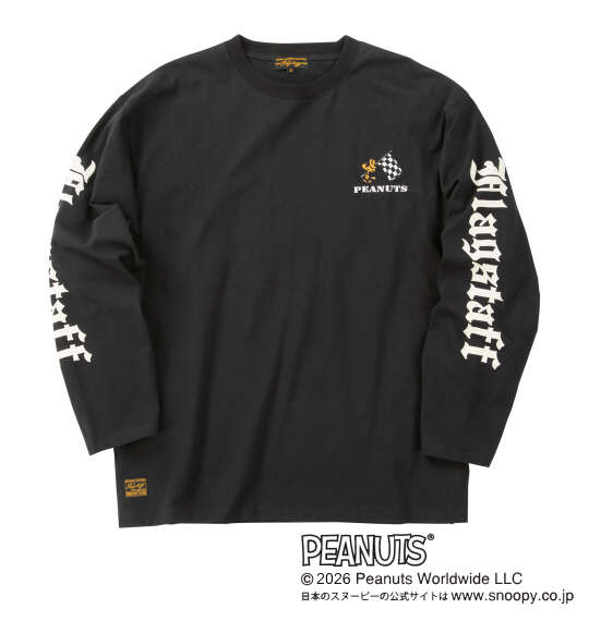 大きいサイズ FLAGSTAFF×PEANUTS スヌーピーコラボ長袖Tシャツ 3L 4L 5L 6L 8L ブラック　バイカーズブランド ラッピング可 送料無料 即日発送-1