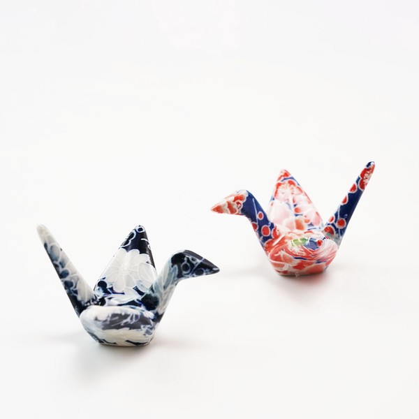 絢彩 ayasai 折鶴 箸置 藍友禅 花ロマン 紅華友禅 梅小春 花日和 かすみ桜 日本製 美濃焼 3個セット 送料無料-7