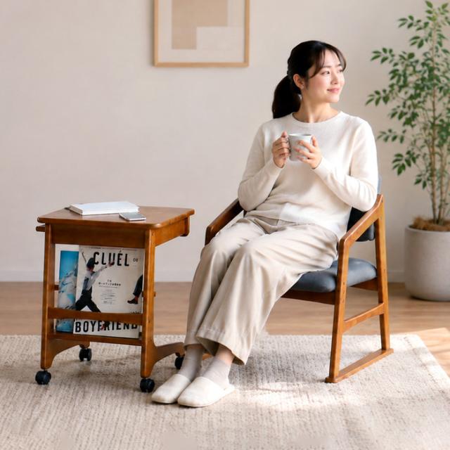 サイドテーブル ライトブラウン　毎日のくつろぎを身軽に整える　SRT 3969 Sorie Side Table　 送料無料 即日発送-5