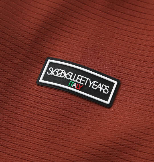 大きいサイズ SY32 by SWEET YEARS ピンボーダーネオプレーンハーフジップスウェット 3L 4L 5L 6L バーガンディ ラッピング可 送料無料 即日発送-5