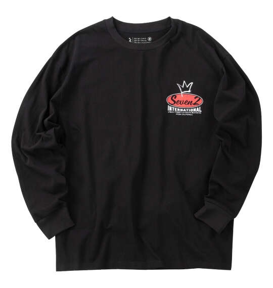 大きいサイズ SEVEN2 天竺長袖Tシャツ 3L 4L 5L 6L ブラック ラッピング可 送料無料 即日発送-1