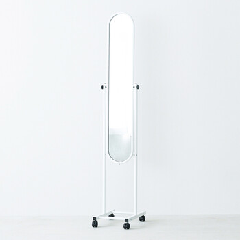 キャスター付パイプスタンドミラー 移動もらくらく 送料無料-17
