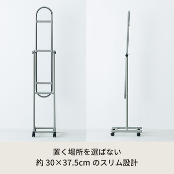 キャスター付パイプスタンドミラー 移動もらくらく 送料無料-3