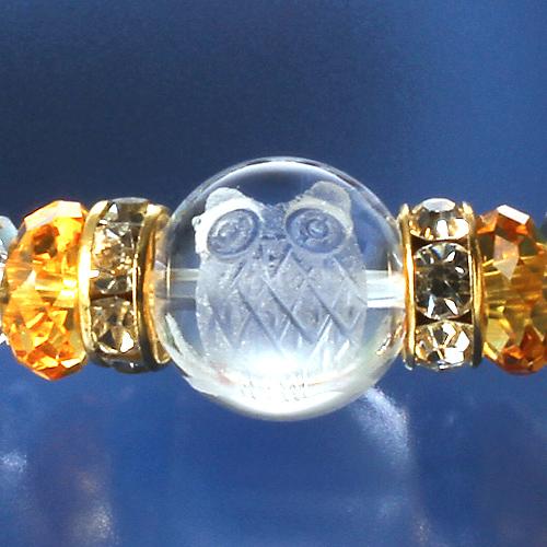 カラフル宝石 ふくろうブレス 幸運 ふくろうカード付き 送料無料-1