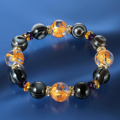 四神獣 天眼石大粒ブレス 大玉16mm 風水パワーカード付き 送料無料-1