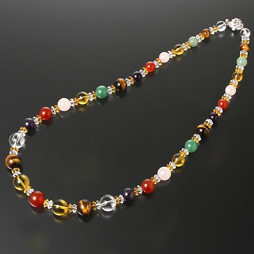 宝石パワー カラフルネックレス ラッキー 幸せカード付き 送料無料-2