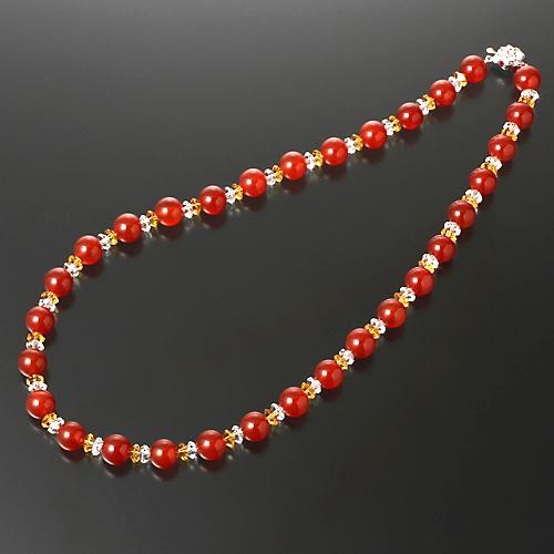 赤めのう幸福ネックレス ハッピー 幸運カード付き 送料無料-1