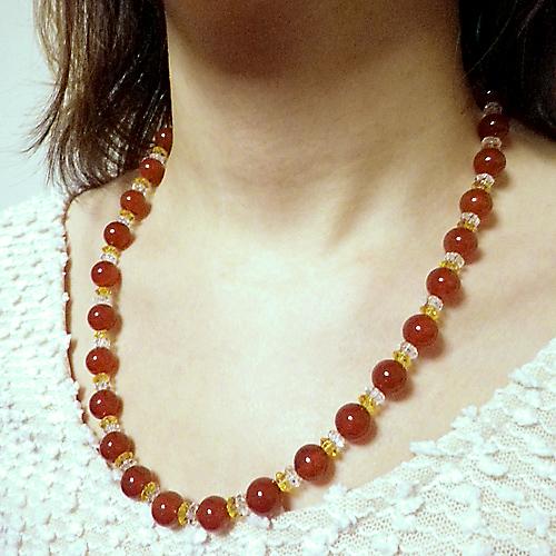 赤めのう幸福ネックレス ハッピー 幸運カード付き 送料無料-2