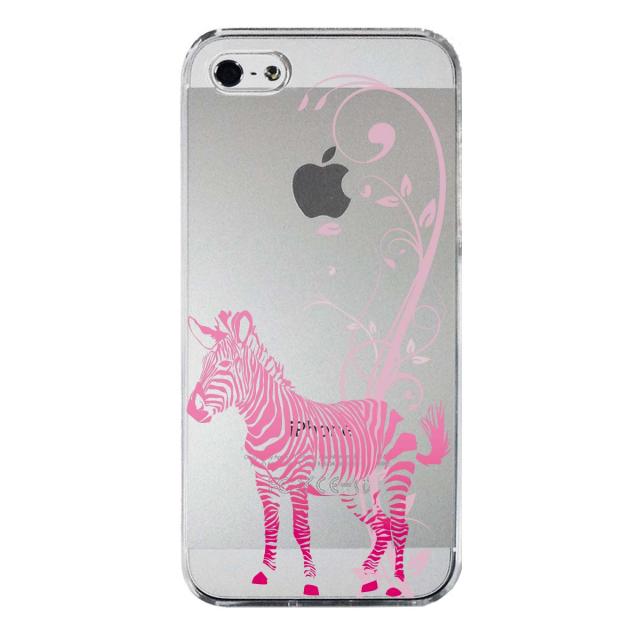 iPhone5 iPhone5s ケース クリア ゼブラ ピンク スマホケース ハード スマホケース ハード 送料無料-1
