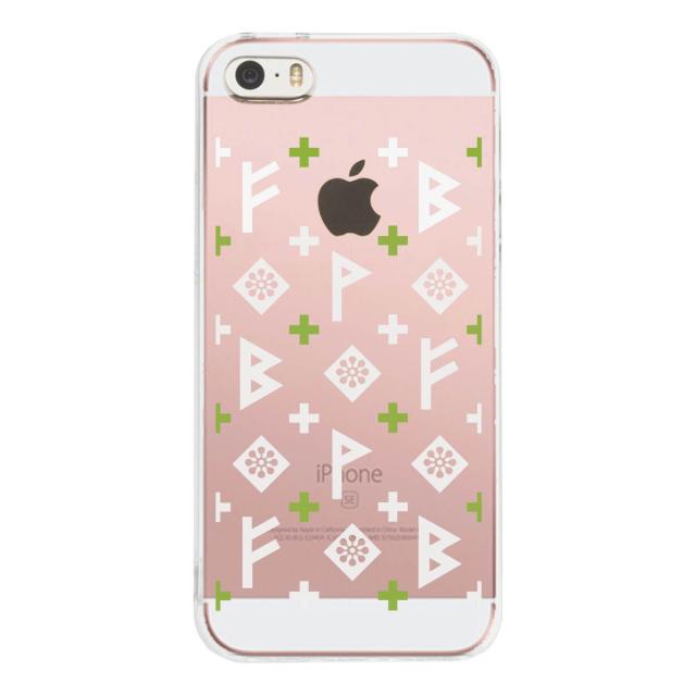 iPhone5 iPhone5s ケース クリア ルーン文字 緑 スマホケース ハード スマホケース ハード 送料無料-1