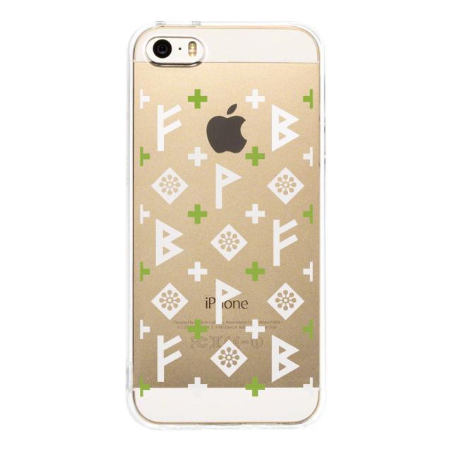 iPhone5 iPhone5s ケース クリア ルーン文字 緑 スマホケース ハード スマホケース ハード 送料無料-2