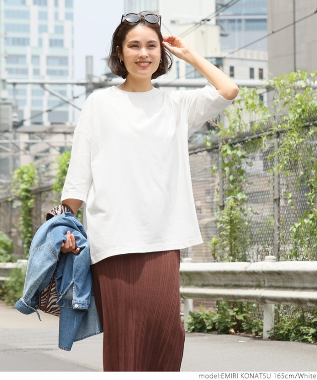 メール便可】Tシャツ レディース カットソー ラウンドネック ミディアム丈 半袖 5分袖 サイズレス 体型カバー 22ss coca コカの通販はau  PAY マーケット - coca