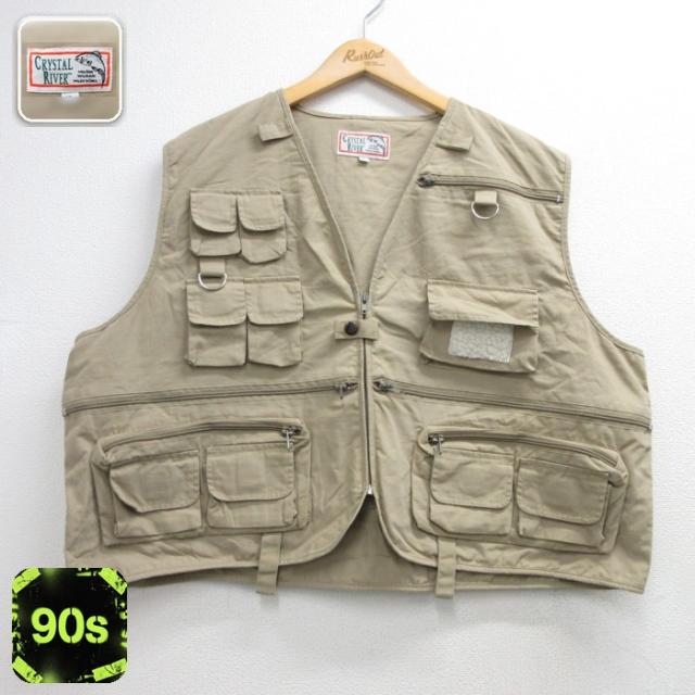 古着 CRYSTAL RIVER メンズ 90年代 90s フィッシング ベスト