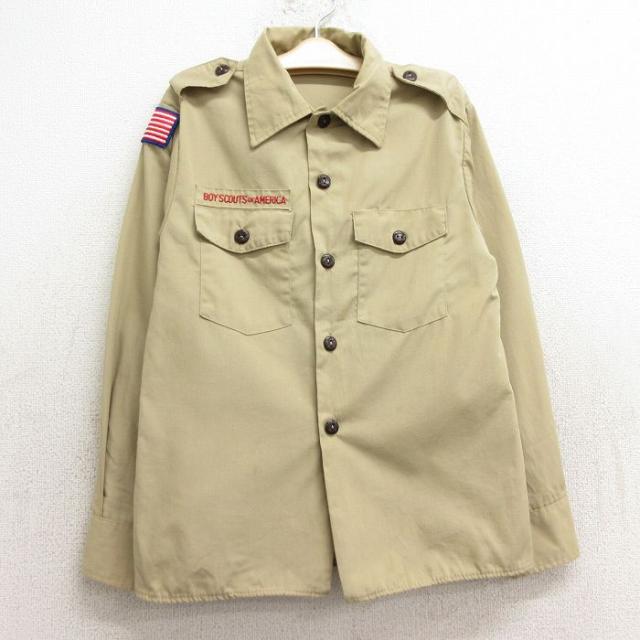 古着 長袖 ボーイスカウト シャツ キッズ ボーイズ 子供服 90年代 90s
